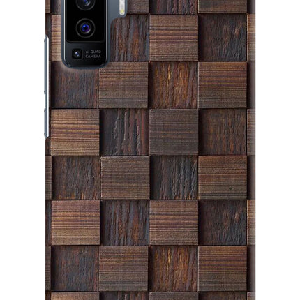Wooden Cube Design Vivo X50 Hard Case Back Cover by Casekaro
