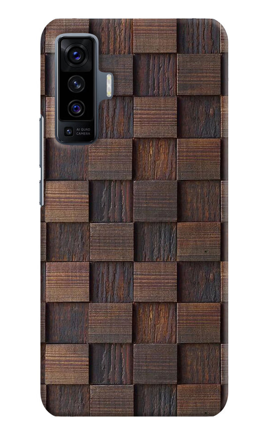 Wooden Cube Design Vivo X50 Hard Case Back Cover by Casekaro