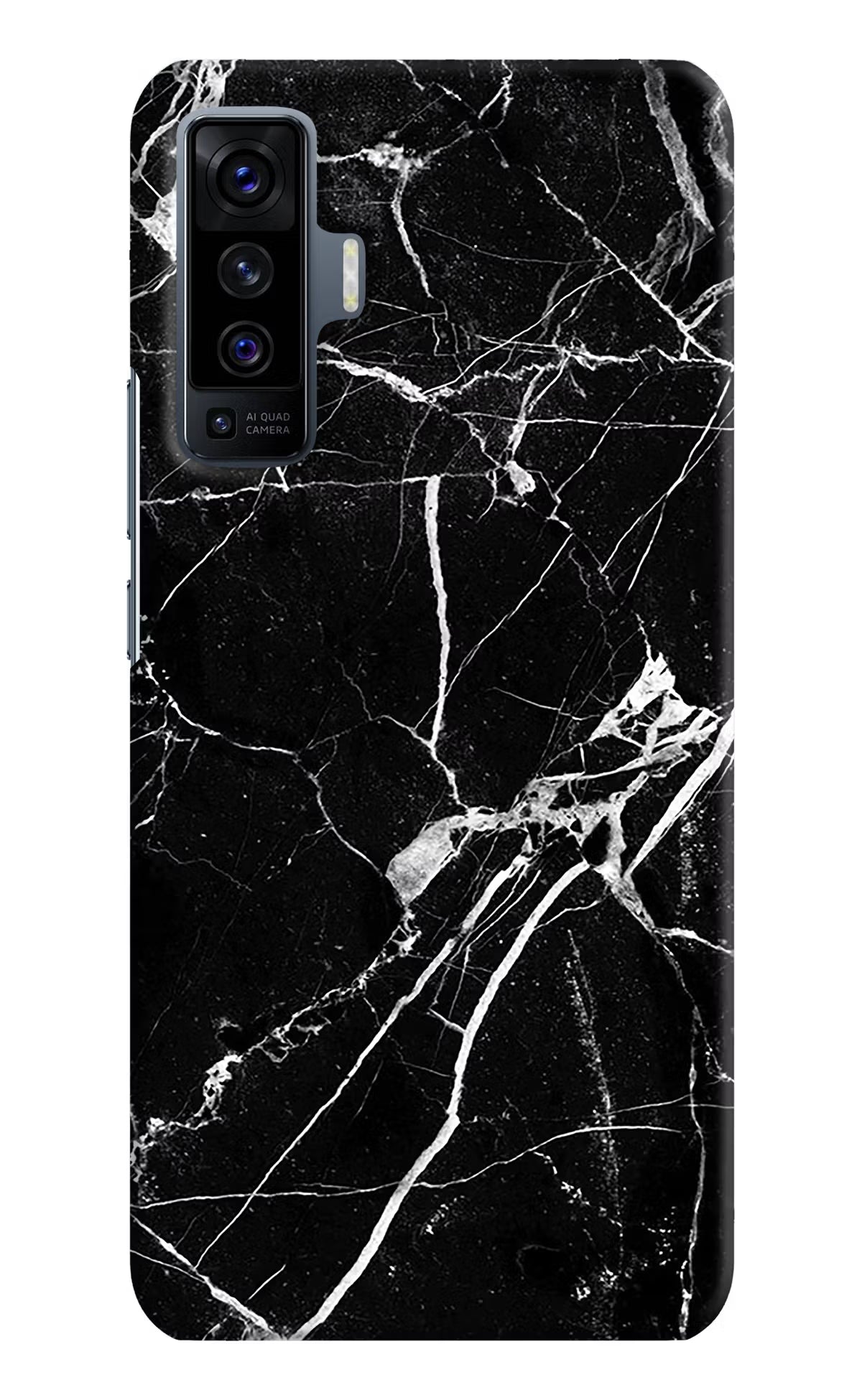 Black Marble Pattern Vivo X50 Hard Case Back Cover by Casekaro