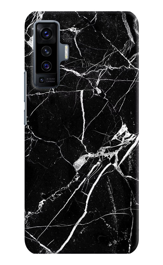 Black Marble Pattern Vivo X50 Hard Case Back Cover by Casekaro