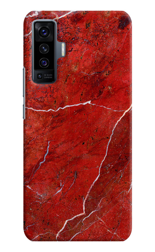 Red Marble Design Vivo X50 Hard Case Back Cover by Casekaro