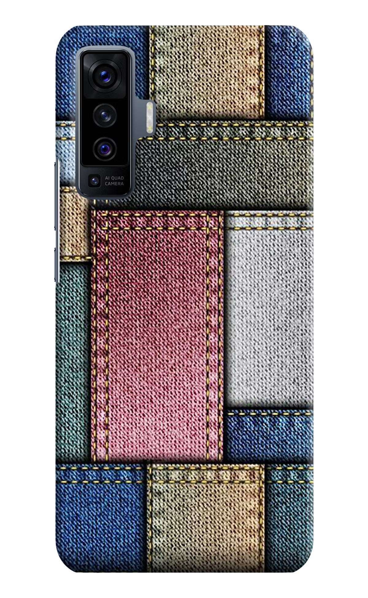 Multicolor Jeans Vivo X50 Hard Case Back Cover by Casekaro