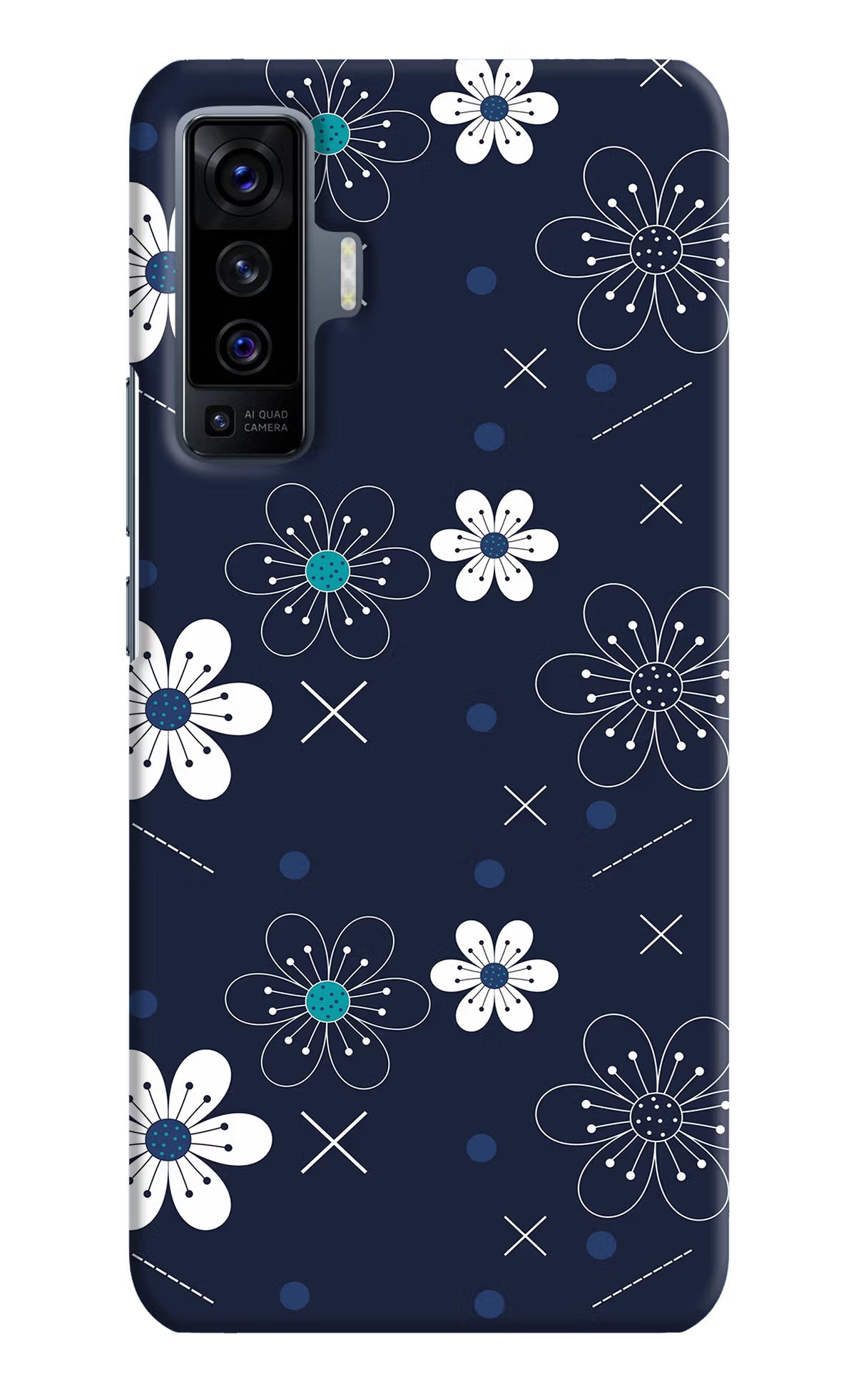 Flowers Vivo X50 Hard Case Back Cover by Casekaro