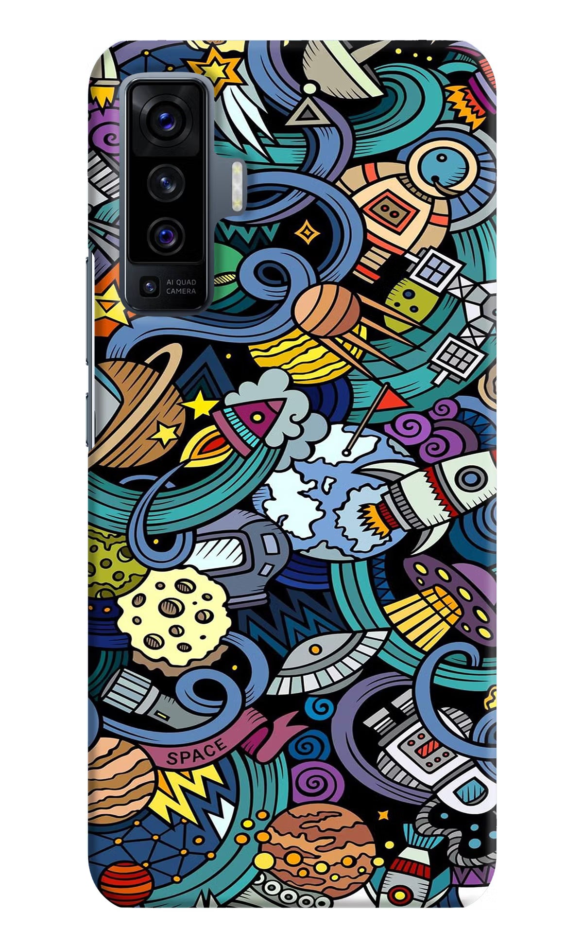 Space Abstract Vivo X50 Hard Case Back Cover by Casekaro