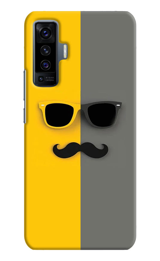 Sunglasses with Mustache Vivo X50 Hard Case Back Cover by Casekaro