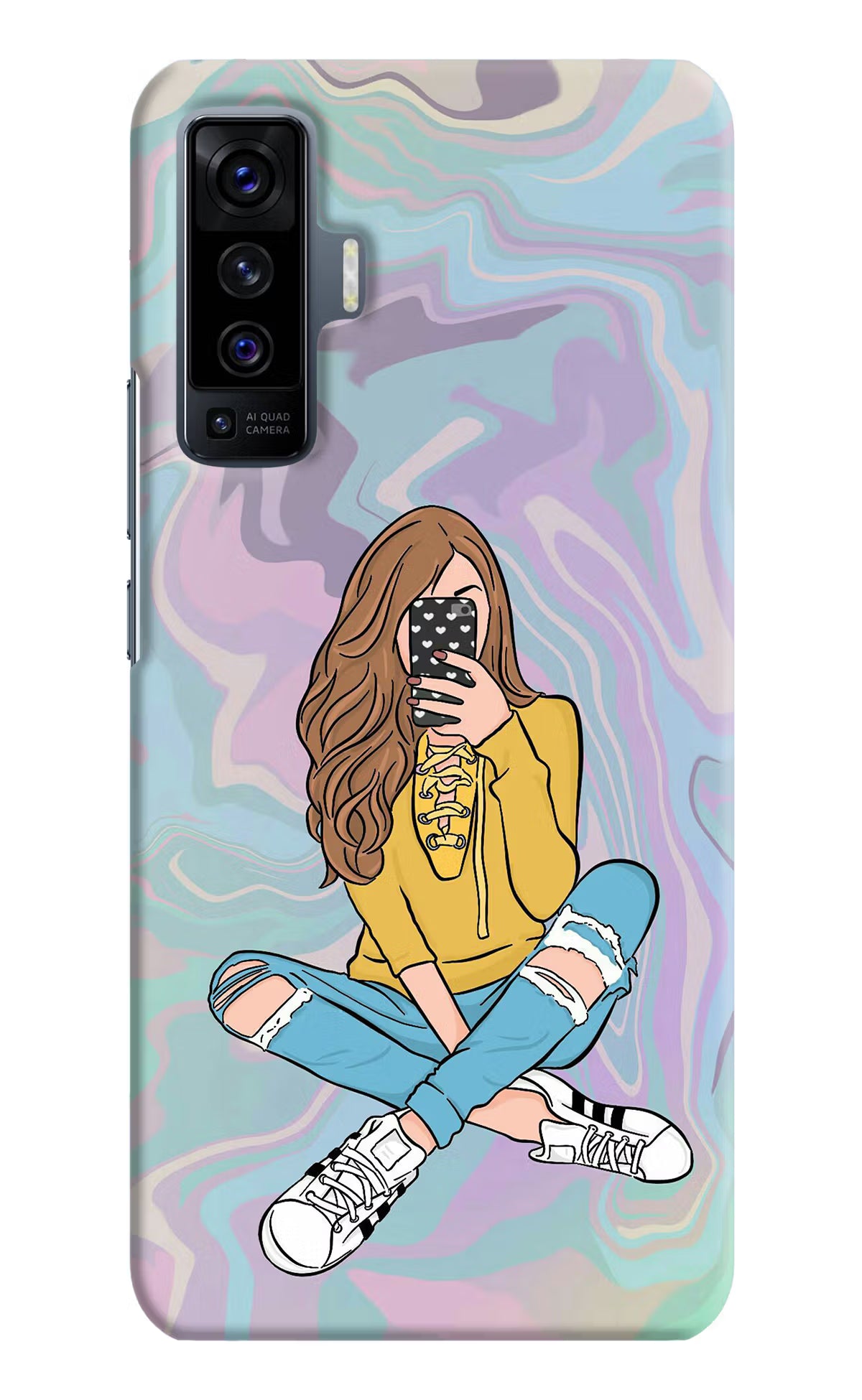 Selfie Girl Vivo X50 Hard Case Back Cover by Casekaro