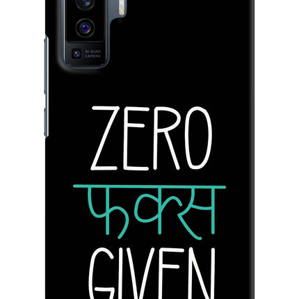 Zero Fucks Given Vivo X50 Hard Case Back Cover by Casekaro