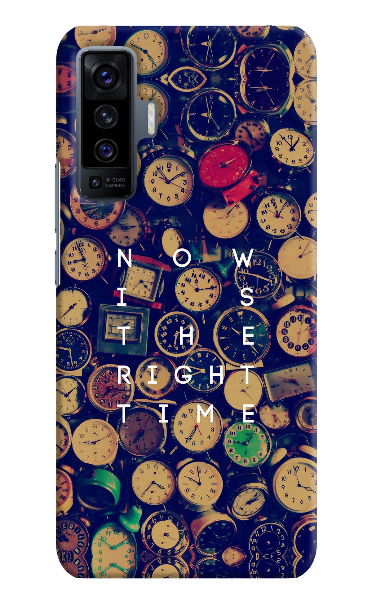 Now is the Right Time Quote Vivo X50 Hard Case Back Cover by Casekaro
