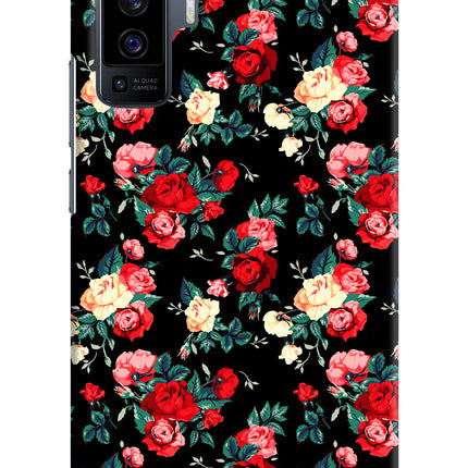Rose Pattern Vivo X50 Hard Case Back Cover by Casekaro