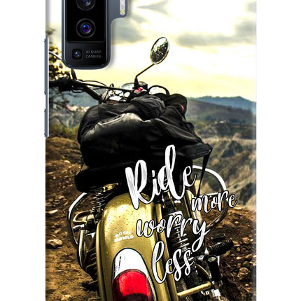 Ride More Worry Less Vivo X50 Hard Case Back Cover by Casekaro