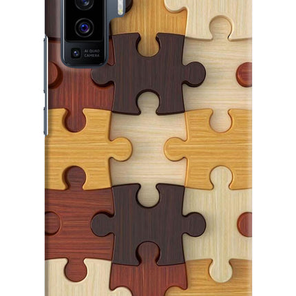Wooden Puzzle Vivo X50 Hard Case Back Cover by Casekaro