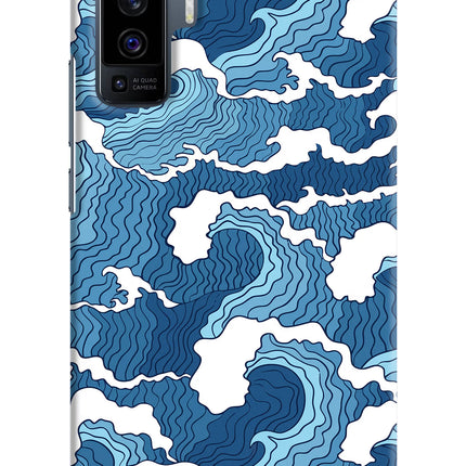 Blue Waves Vivo X50 Hard Case Back Cover by Casekaro