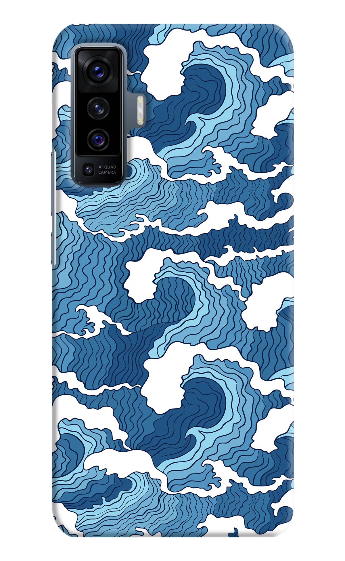 Blue Waves Vivo X50 Hard Case Back Cover by Casekaro