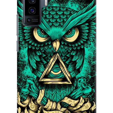 Green Owl Vivo X50 Hard Case Back Cover by Casekaro