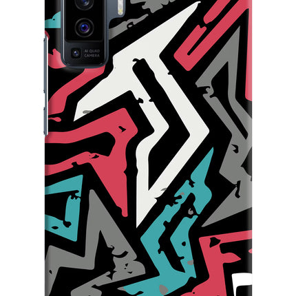 Geometric Graffiti Vivo X50 Hard Case Back Cover by Casekaro