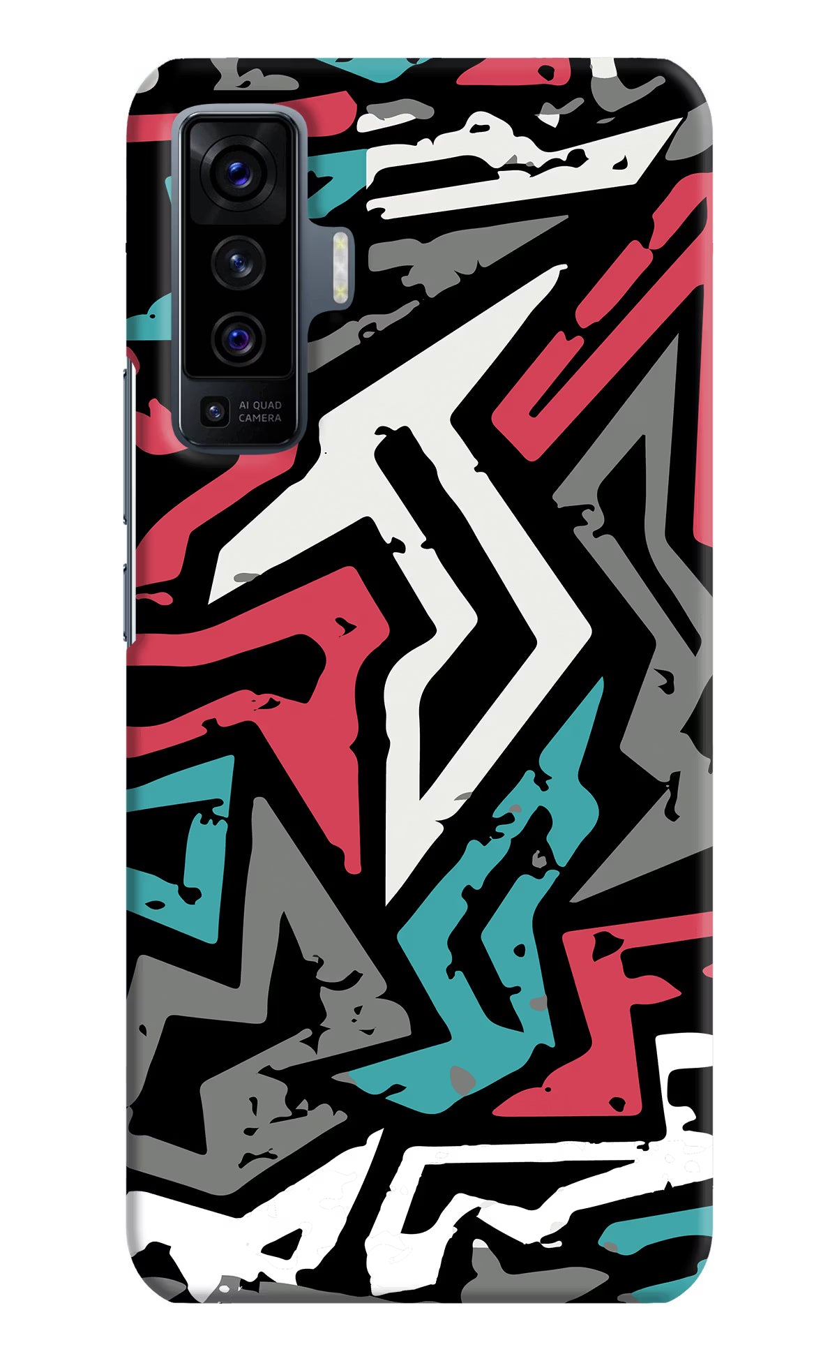 Geometric Graffiti Vivo X50 Hard Case Back Cover by Casekaro