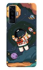 Cartoon Astronaut Vivo X50 Hard Case Back Cover by Casekaro