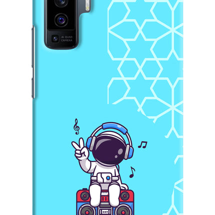 Cute Astronaut Chilling Vivo X50 Hard Case Back Cover by Casekaro