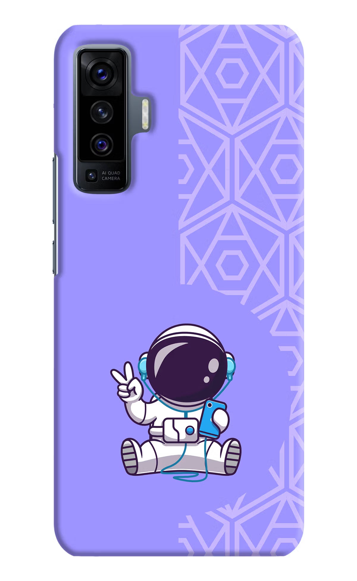 Cute Astronaut Chilling Vivo X50 Hard Case Back Cover by Casekaro