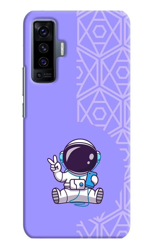 Cute Astronaut Chilling Vivo X50 Hard Case Back Cover by Casekaro