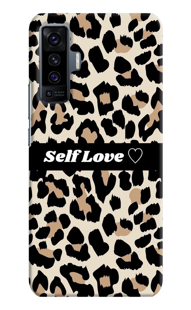 Leopard Print Self Love Vivo X50 Hard Case Back Cover by Casekaro