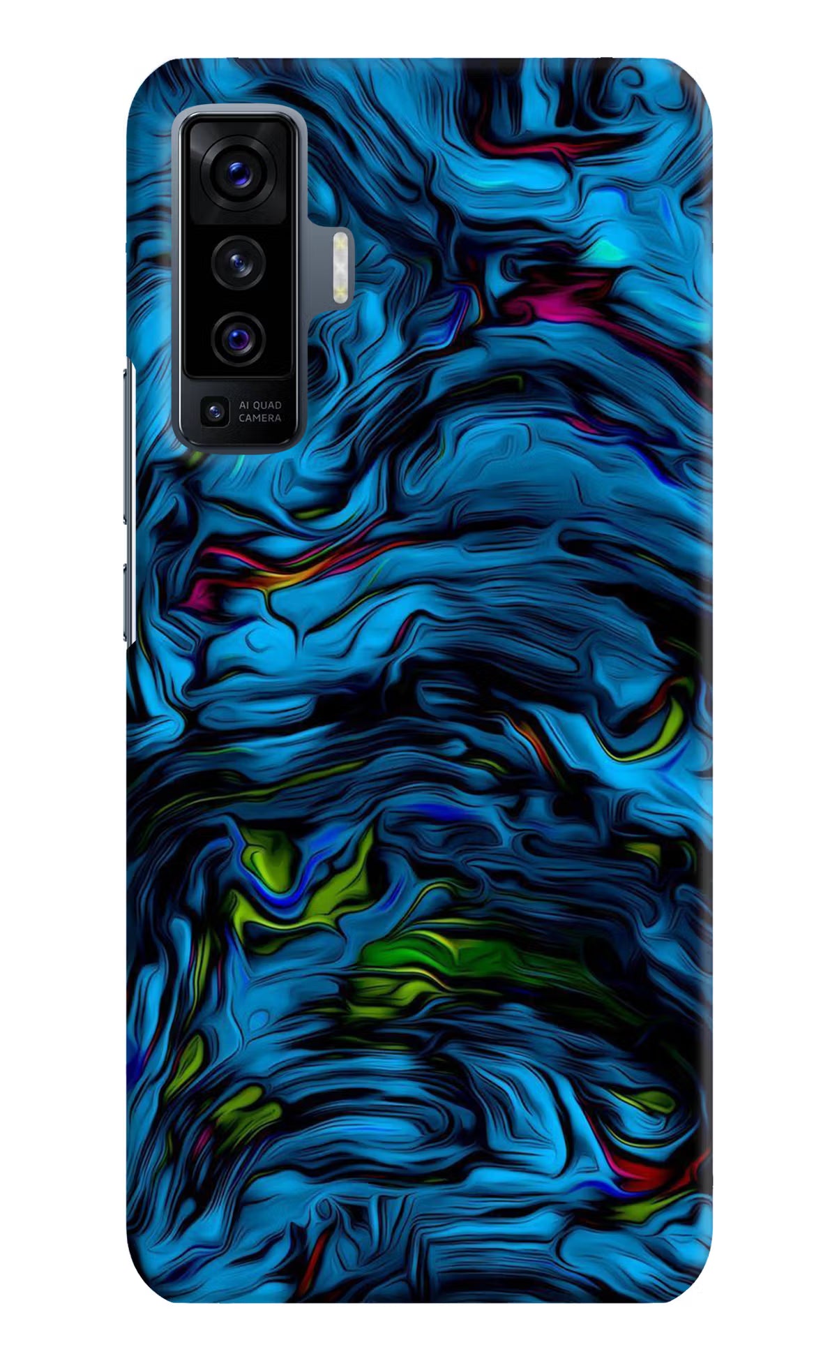 Dark Blue Abstract Vivo X50 Hard Case Back Cover by Casekaro