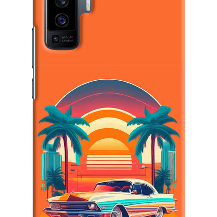 Palm Drive 80s Vivo X50 Hard Case Back Cover by Casekaro