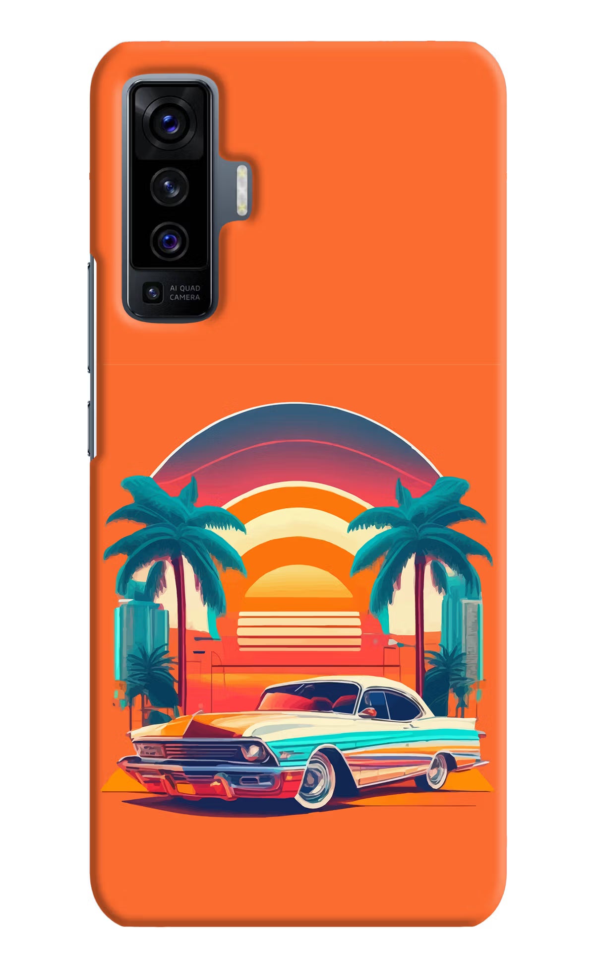 Palm Drive 80s Vivo X50 Hard Case Back Cover by Casekaro