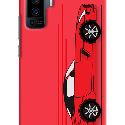 Red Velocity Vivo X50 Hard Case Back Cover by Casekaro