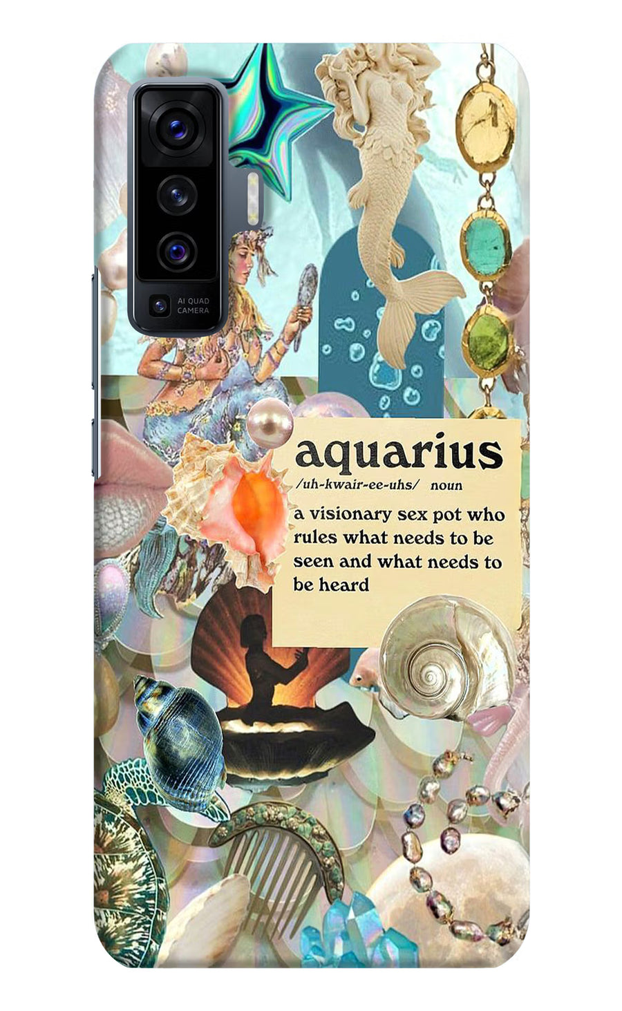 Aquarius Zodiac Vivo X50 Back Cover, Hard case