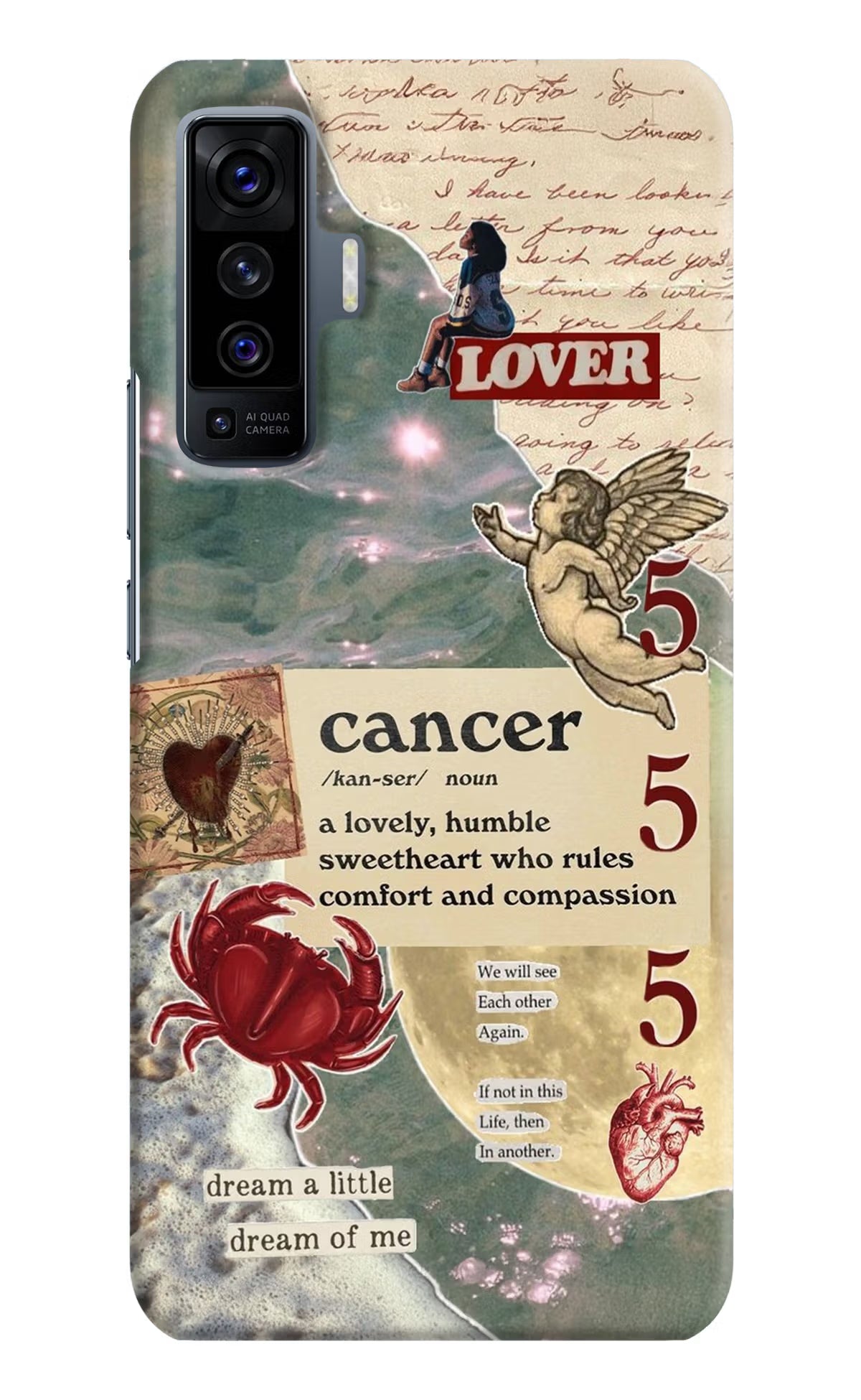 Cancer Zodiac Vivo X50 Hard Case Back Cover by Casekaro