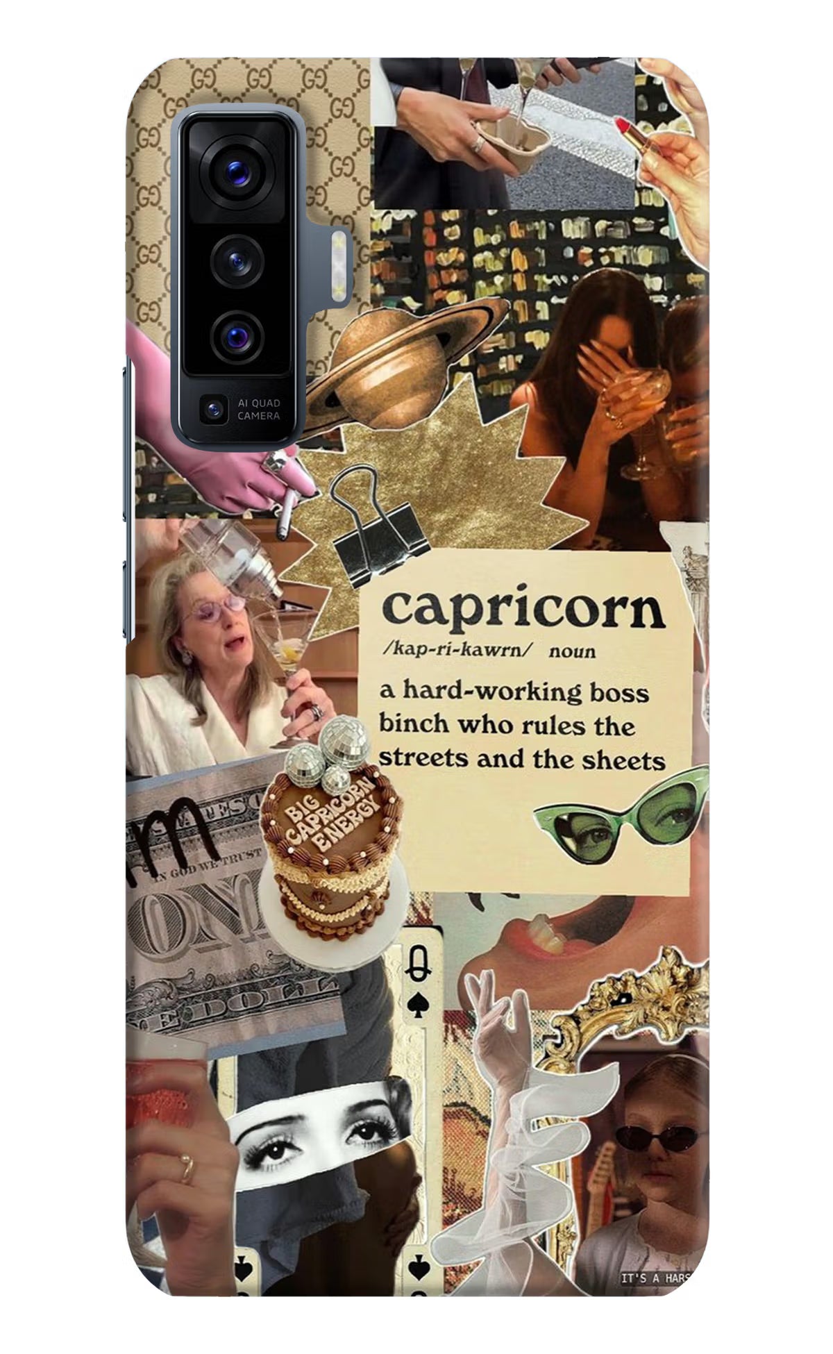 Capricorn Zodiac Vivo X50 Hard Case Back Cover by Casekaro