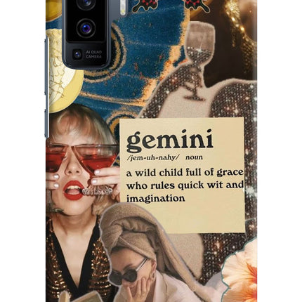 Gemini Zodiac Vivo X50 Hard Case Back Cover by Casekaro