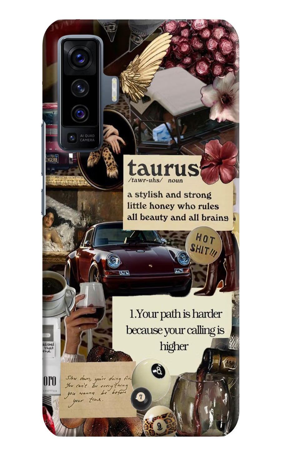Taurus Zodiac Vivo X50 Back Cover, Hard case