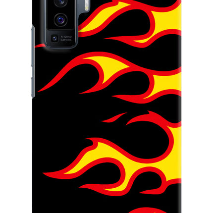 Side Sweep Flames Vivo X50 Hard Case Back Cover by Casekaro