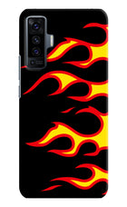 Side Sweep Flames Vivo X50 Hard Case Back Cover by Casekaro