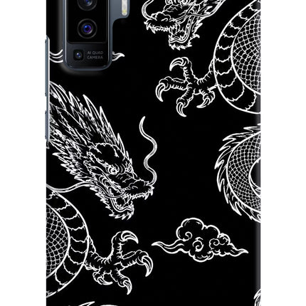 Twin Dragons Vivo X50 Hard Case Back Cover by Casekaro
