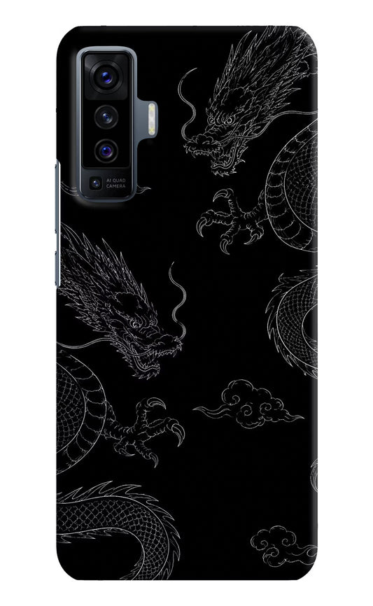 Twin Dragons Vivo X50 Hard Case Back Cover by Casekaro