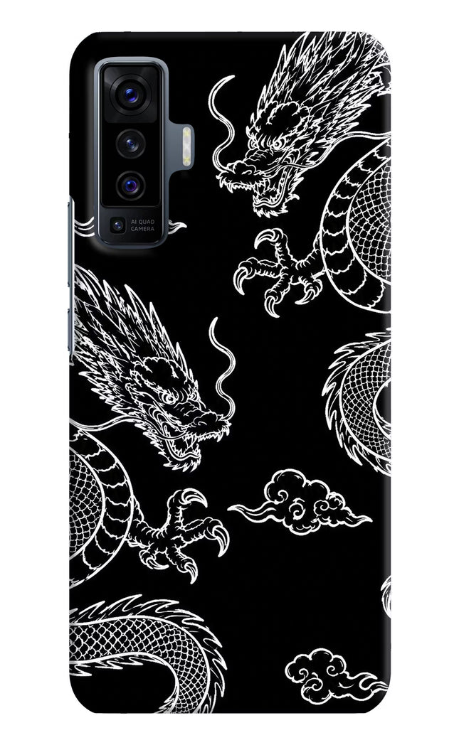 Twin Dragons Vivo X50 Hard Case Back Cover by Casekaro