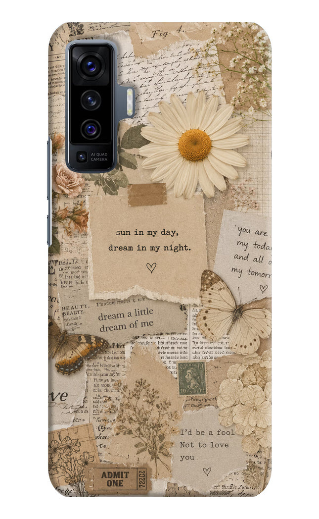 Vintage case Vivo X50 Hard Case Back Cover by Casekaro