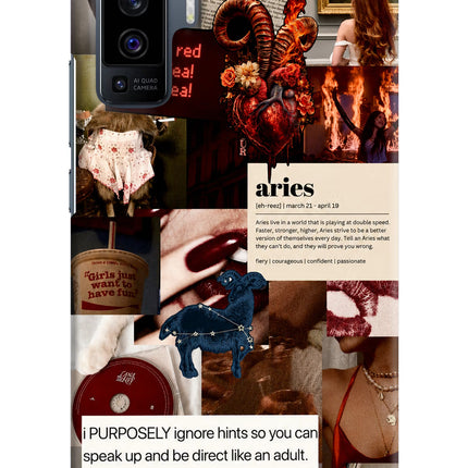 Zodiac Aries Vivo X50 Hard Case Back Cover by Casekaro