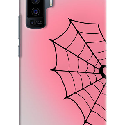 Pink Web Vivo X50 Hard Case Back Cover by Casekaro