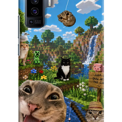 Minecraft Cat Chaos Vivo X50 Hard Case Back Cover by Casekaro