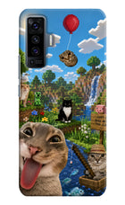 Minecraft Cat Chaos Vivo X50 Hard Case Back Cover by Casekaro