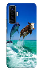 Dolphin vs Cow Vivo X50 Hard Case Back Cover by Casekaro
