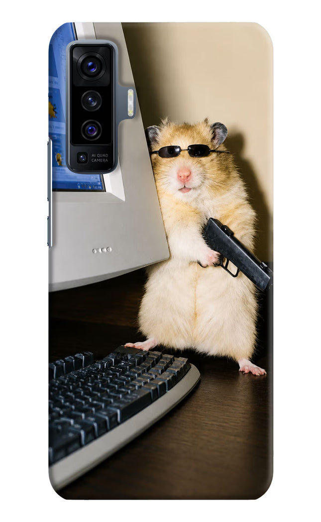 Hacker Hamster Vivo X50 Hard Case Back Cover by Casekaro