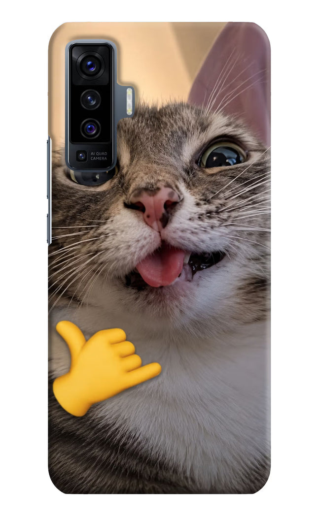 Silly Cat Call Vivo X50 Hard Case Back Cover by Casekaro