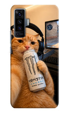 Gamer Cat Energy Vivo X50 Hard Case Back Cover by Casekaro
