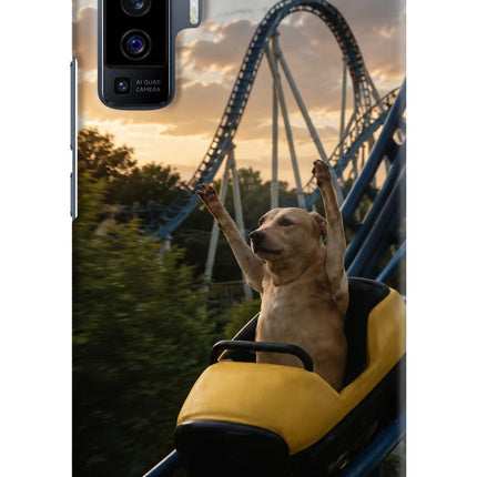 Rollercoaster Dog Vivo X50 Hard Case Back Cover by Casekaro