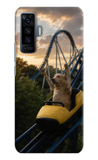 Rollercoaster Dog Vivo X50 Hard Case Back Cover by Casekaro